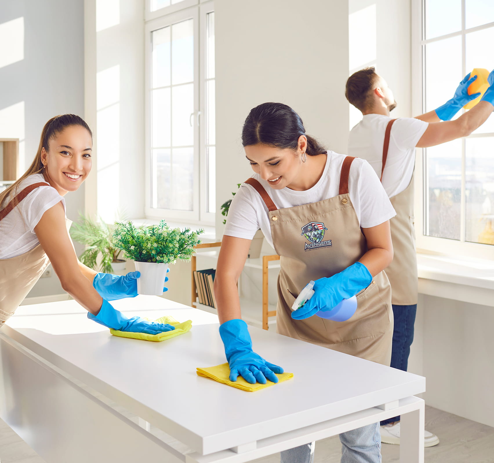 Avengers Cleaning Service - Trusted Commercial & Residential Cleaning in Northern NJ Professional cleaner from Avengers Cleaning Service working in a New Jersey home or office